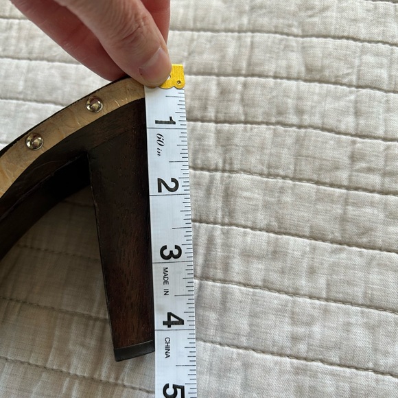 BCBG girls Vtg Y2K square toe beige animal fur clog mule heel slide 8.5 - Picture 13 of 13